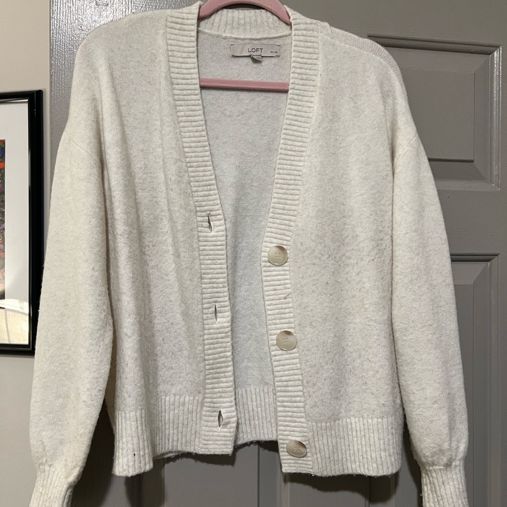LOFT Cream Cardigan